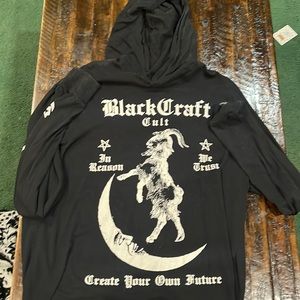 Blackcraft cult long sleeve goat and moon graphic tee